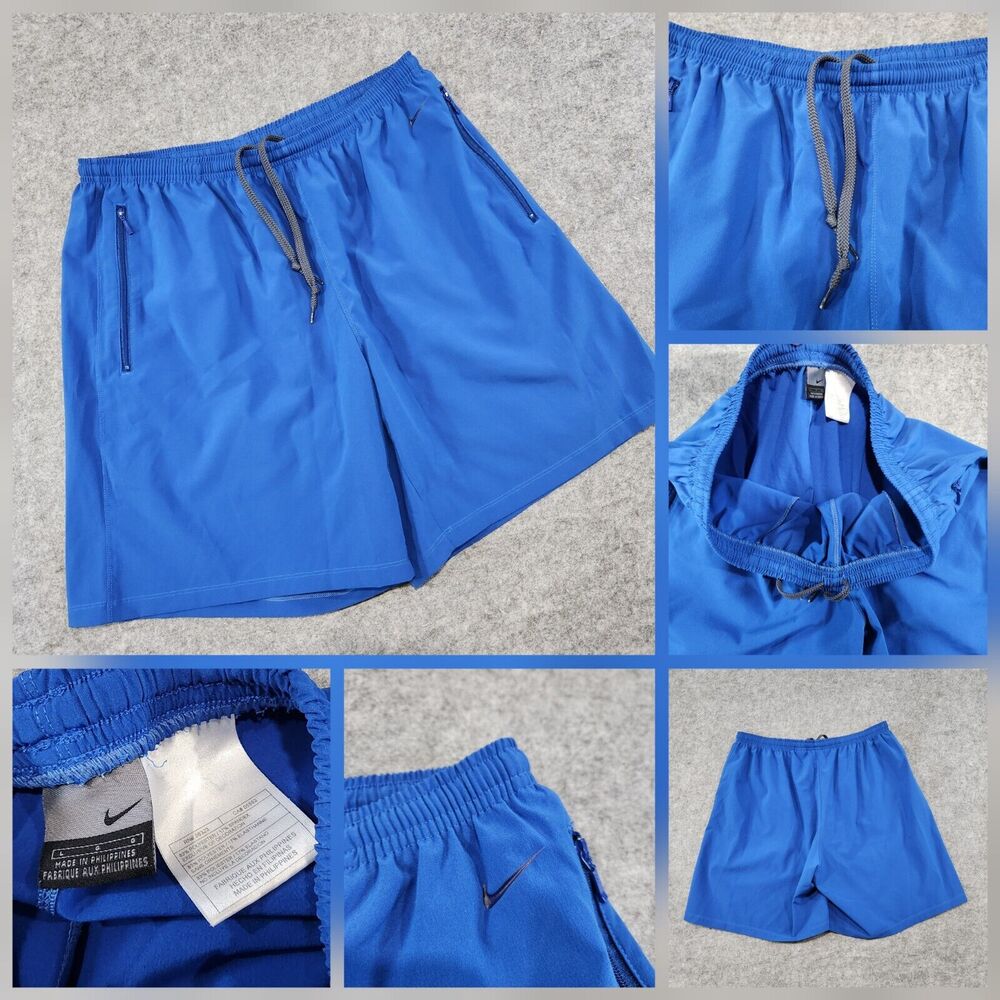 VTG Y2K 2000s NIKE Mens L Large Athletic Stretch Waist Gym Shorts W Pockets
